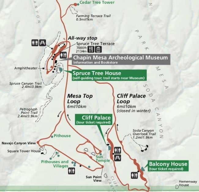 Chapin Mesa map 