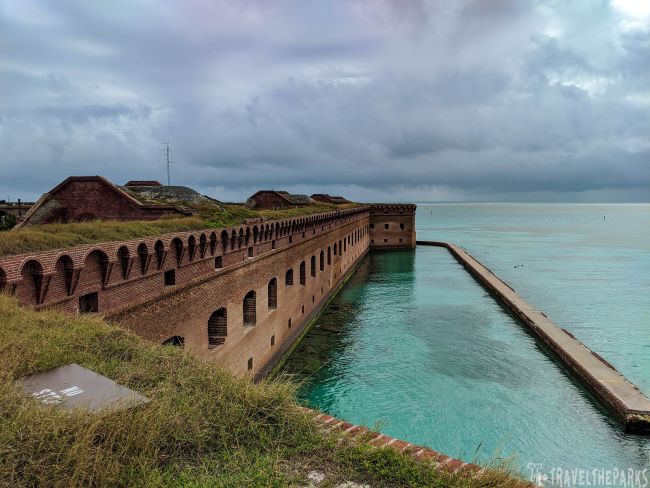 MoatTopView-FortJefferson-OvercastSkies