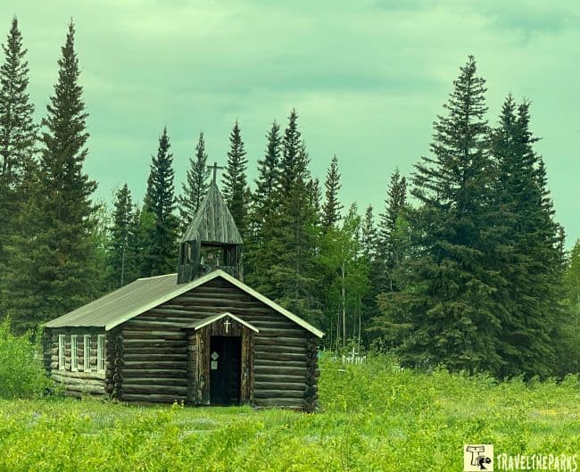 The "Chapel On The Hill" is now in front of the traditional cemetery in Copper Center.