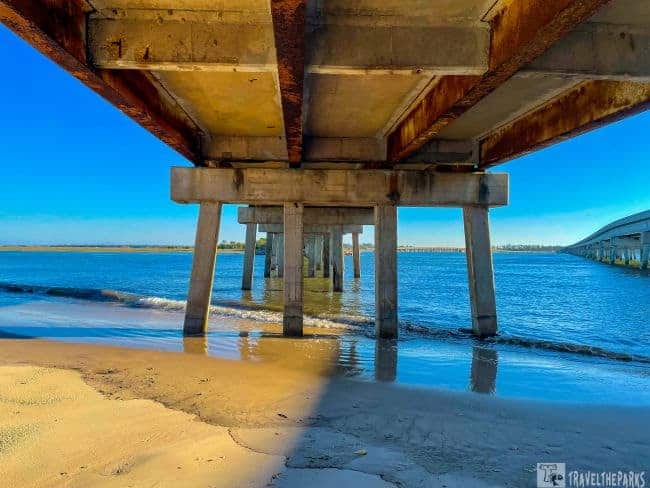 Under the Bridge View of pilings
