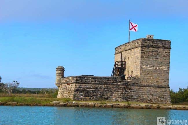 The coquina watchtower of Fort Matanzas was built by the Spanish in 1742 to protect the back door to St. Augustine from English invasion.
