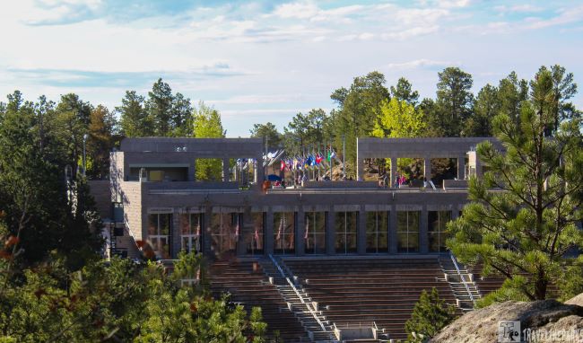View of the Grandview Terrace, surrounded by trees.