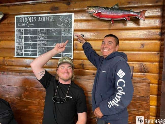 The Brooks Lodge Fishing Achievment Board