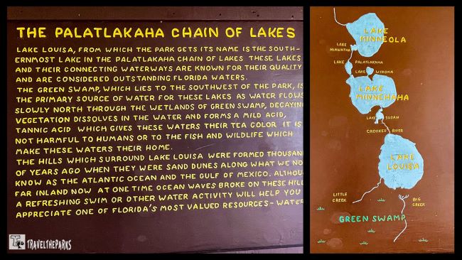 The Palatlakaha Chain of Lakes information sign