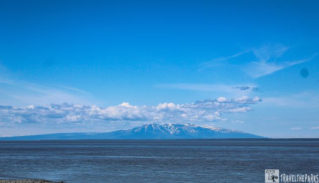 Mount Susitna, also known as Sleeping Lady, (Dena'ina: Dghelishla) viewed from Point Woronzof